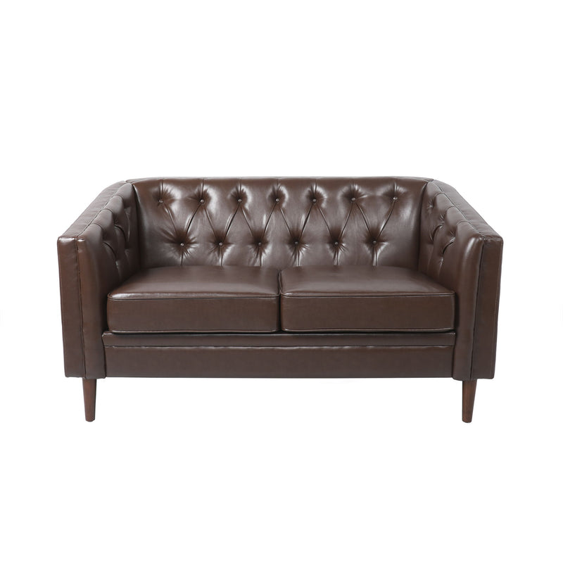 Sophisticated Loveseat With Diamond Stitched Detailing