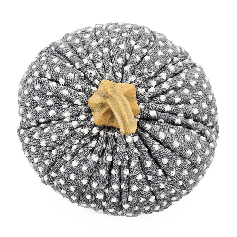 Pumpkin Ornament Decor For Holiday Harvest Festival Fall Festival & Thanksgiving (Set of 3) - White / Gray