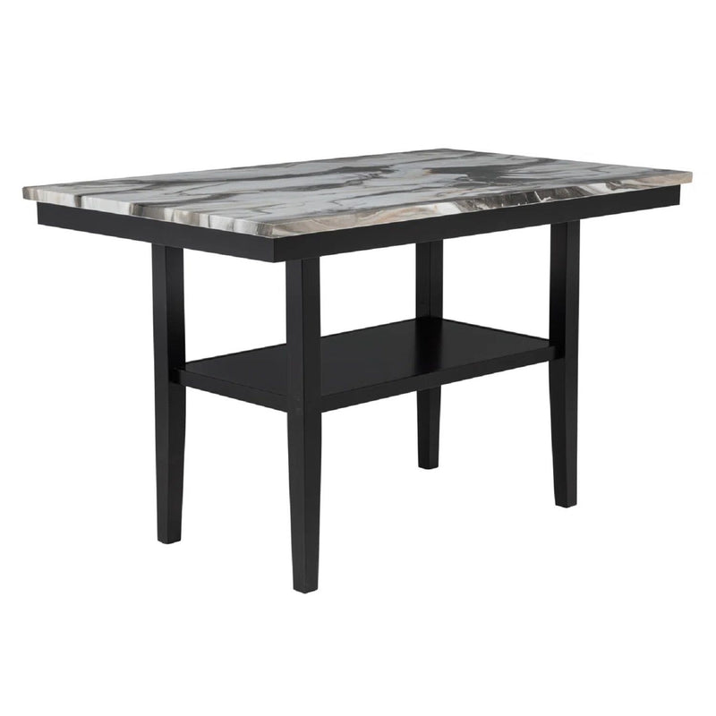 5 Piece Counter Dining Set With Table, Chairs - Black / Brown