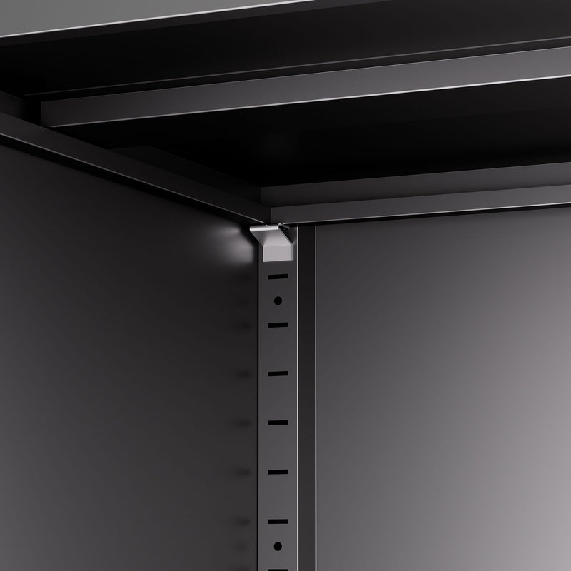 Heavy Duty Storage Cabinet With Lock, 2 Door File Cabinet With 2 Adjustable Shelves - Black
