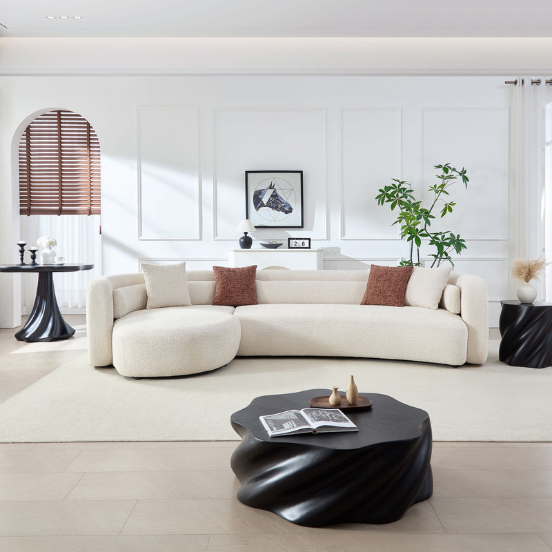 Curved Sectional Sofa, L - Shape Modular Chaise