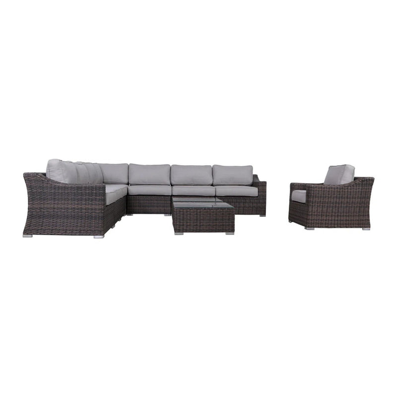 Outdoor Wicker Conversation Set With Cushions, All Weather