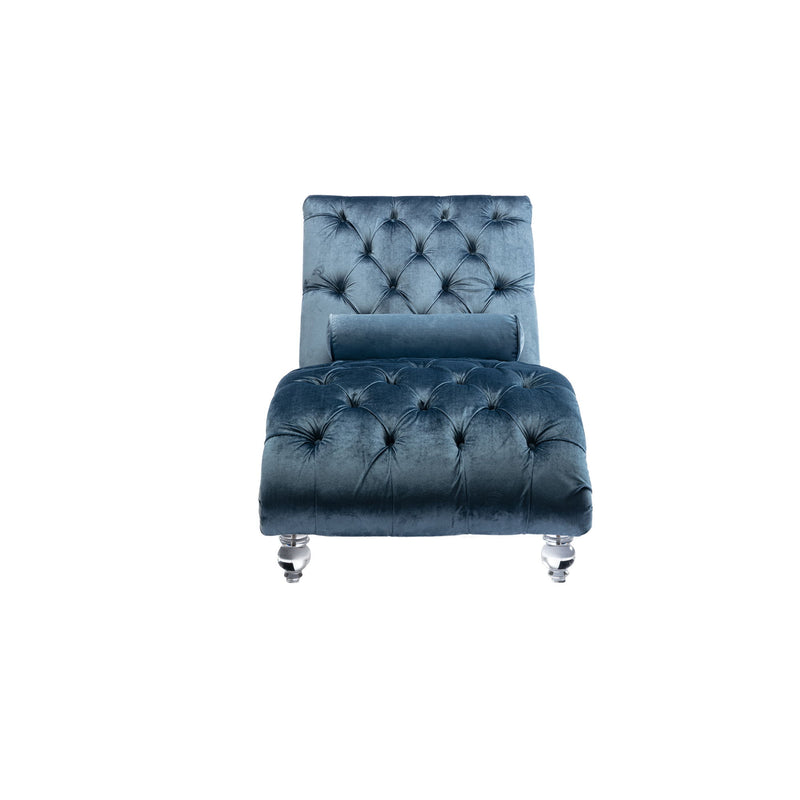 Chaise Lounge Indoor, Button Tufted Upholstered Chaise Lounge Chair With Pillow