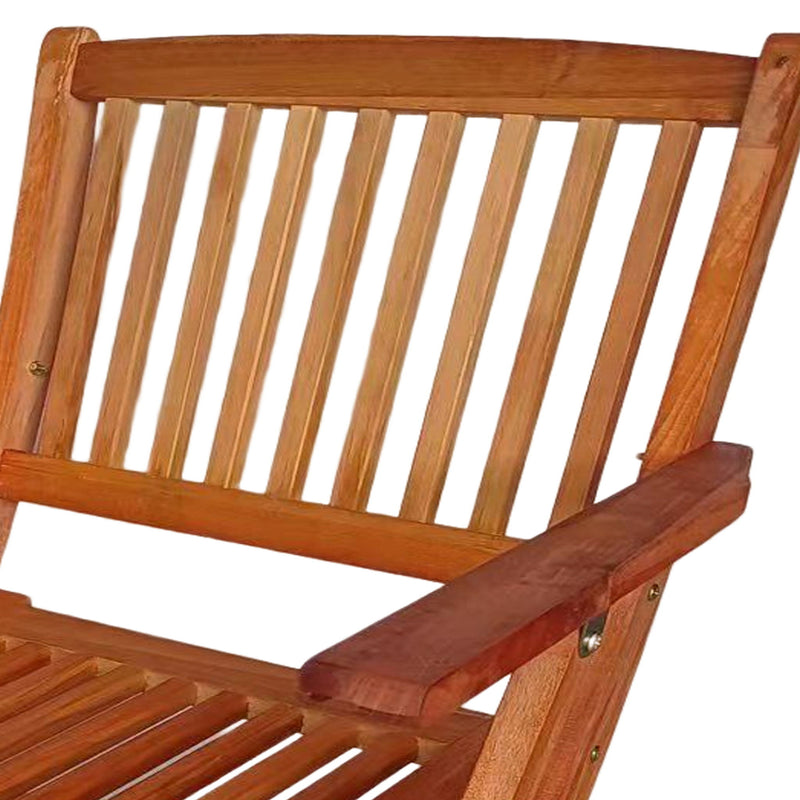Foldable Patio Dining Set With 4 Folding Chairs For Indoor And Outdoor Use - Teak