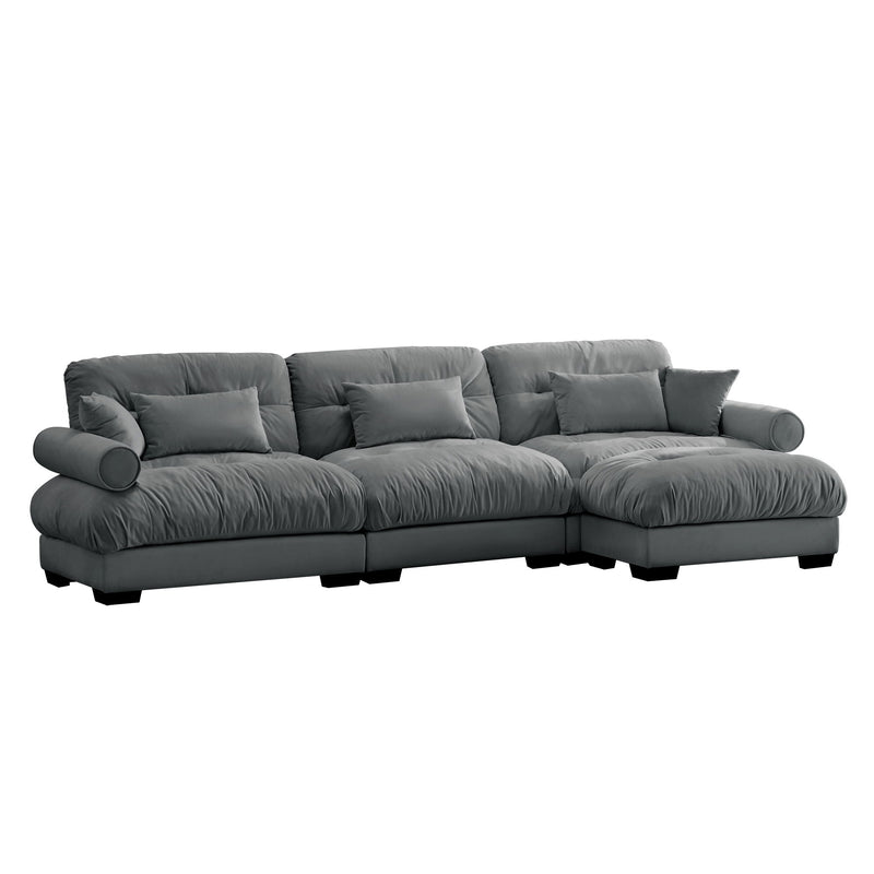 Super Comfort Oversized Modular Sectional Sofa With Movable Ottoman