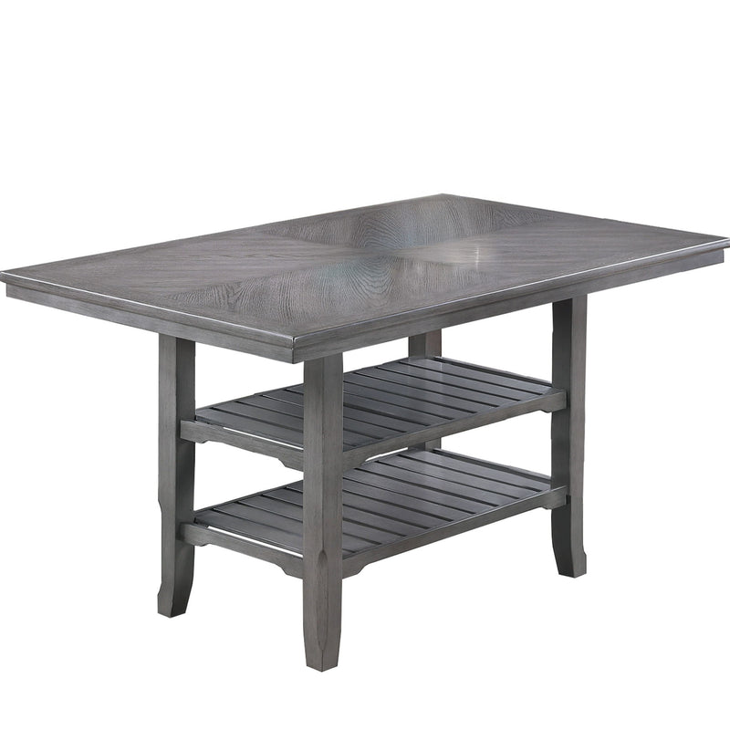 Dining Table 2 Shelves, Counter Height For Dining Room - Gray