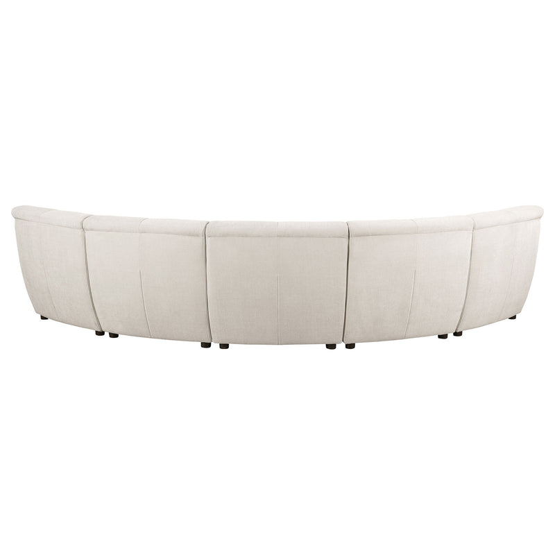 Oliver - 5 Piece Upholstered Sectional Sofa With Curved Silhouette - Ivory