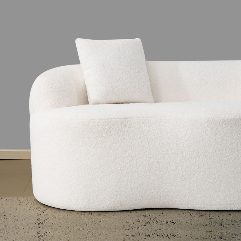 Curved Loveseat Sofa With Round Armrest