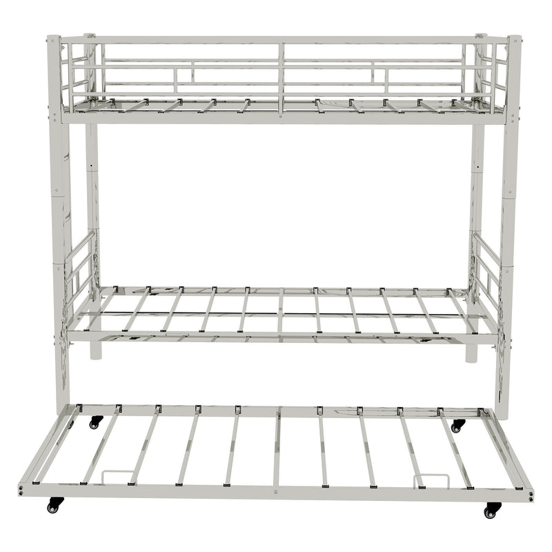 Bunk Bed For Kids, Convertible Frame With Ladders & Guardrail