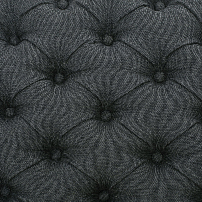 Contemporary Storage Ottoman With Tufted Top - Dark Gray
