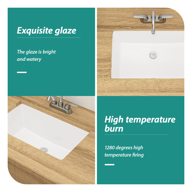 Modern Ceramic Undermount Bathroom Sink With Overflow, High Quality