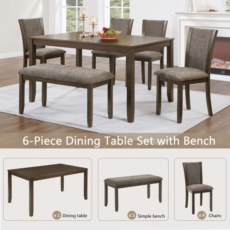 Dining Table Set With Upholstered Chairs, Rectangular Dining Table Set