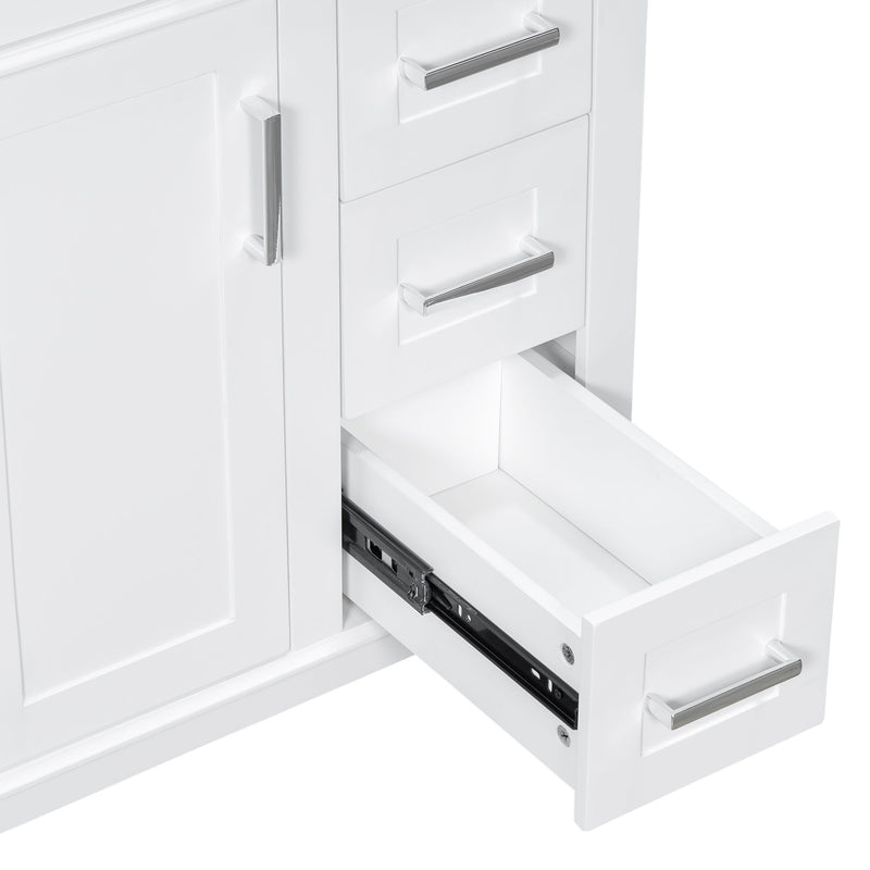 Modern Bathroom Vanity With Sink, Flip Drawer & 3 Drawers, Soft Close Hinges, Adjustable Shelf
