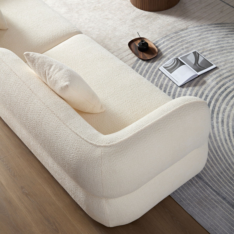 Sectional Sofa With Durable Fabric, Solid Wood Frame, And High Density Sponge Fill