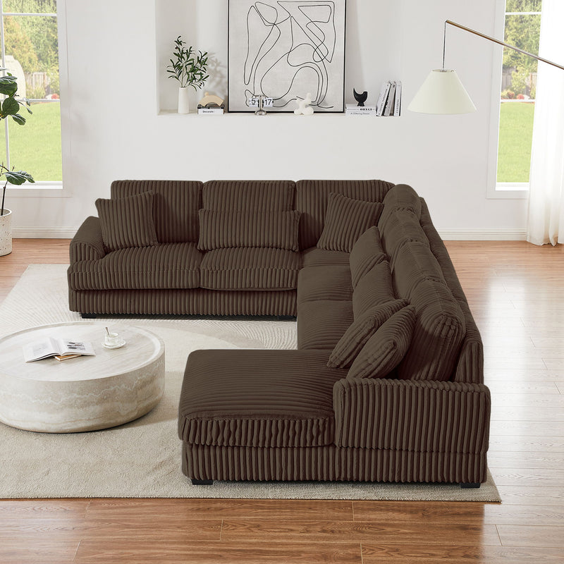 U - Sectional Sofa With Chaise Lounge, Oversized Living Room Couch
