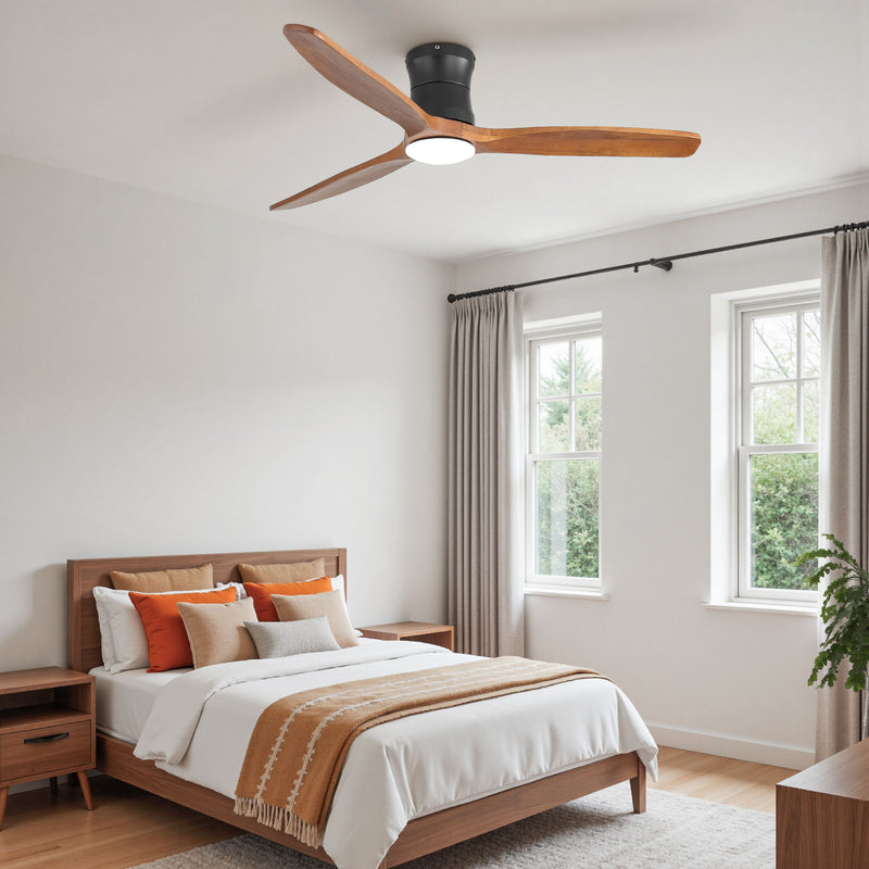 52" Ceiling Fan With Light, Dimmable DC Reversible Motor, 3 Blades