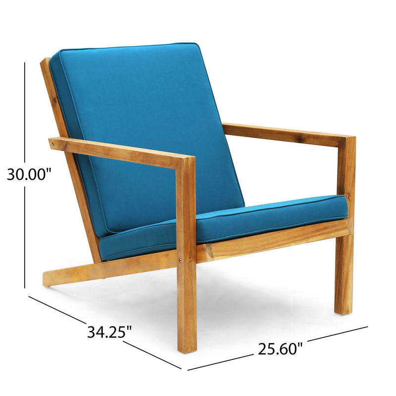 Celestaria - 3 Piece Outdoor Chat Set With Adirondack Chairs, Cushions And Side Table