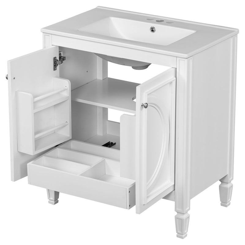 Bathroom Vanity With Sink With 2 Doors And Adjustable Shelf