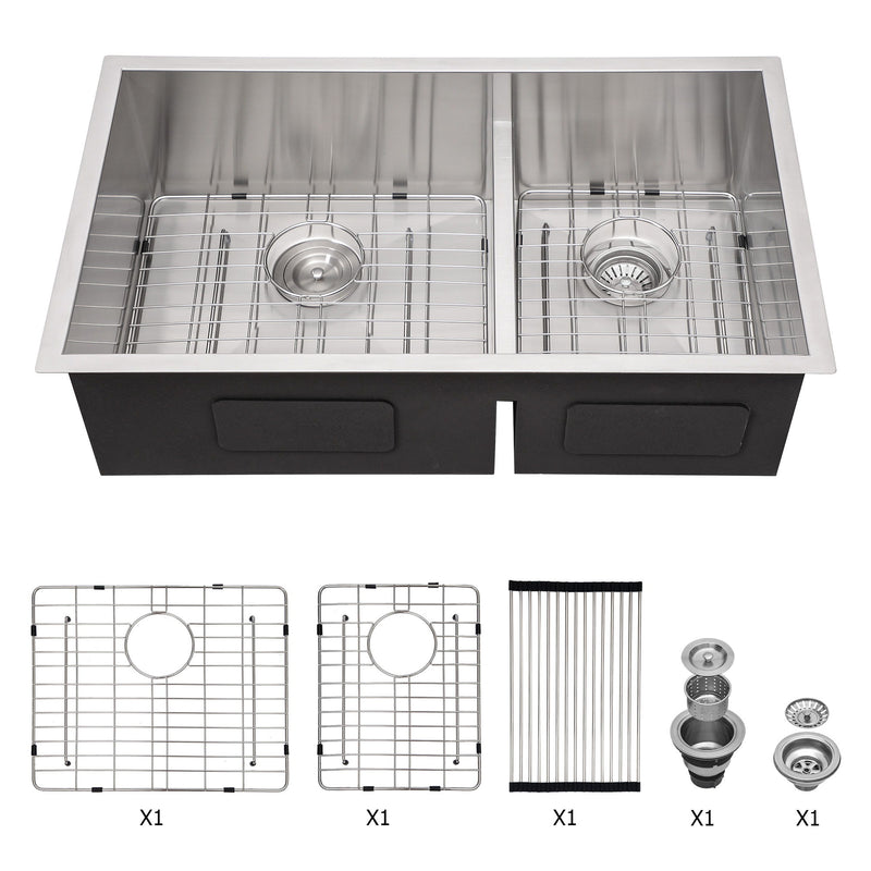 Modern Double Bowl Undermount Sink Design With 10" Deep Basins
