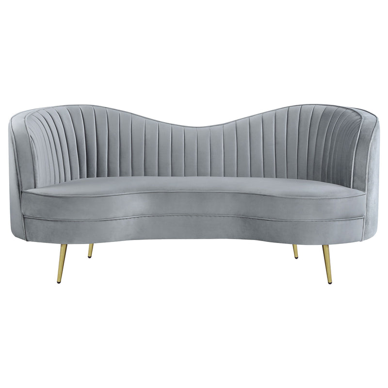 Sophia - 3 Piece Upholstered Channel Tufted Sofa Set - Gray