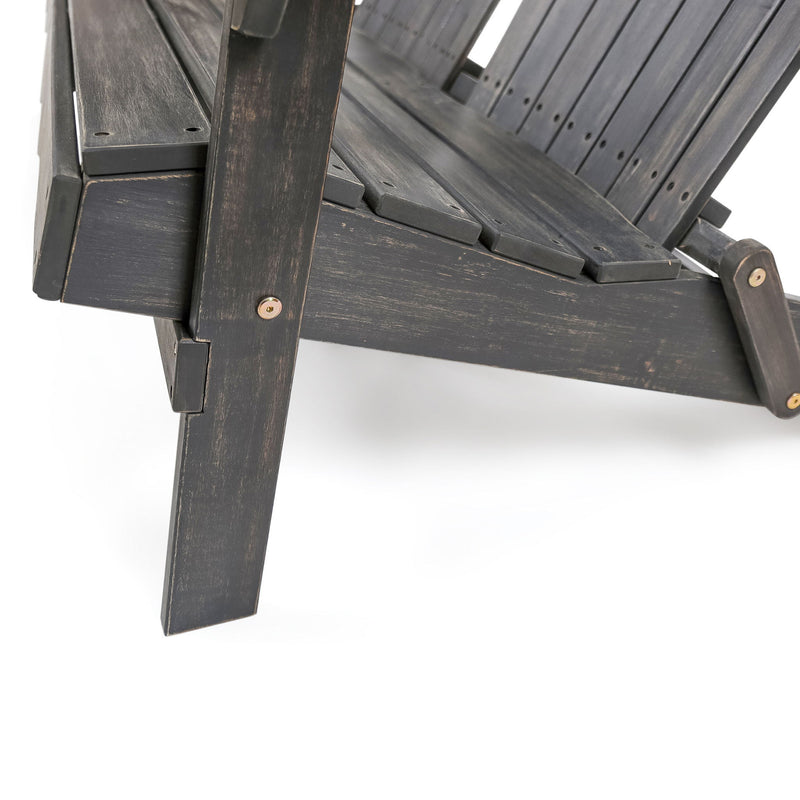 Outdoor Adirondack Rocking Loveseat With Hand Crafted Details
