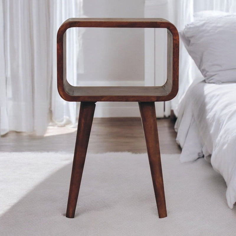 Minimalist Open Curved Nightstand