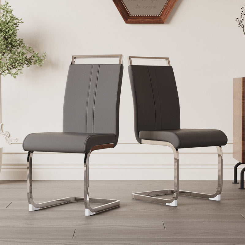 Modern Dining Chairs With Padded Seat, High Back