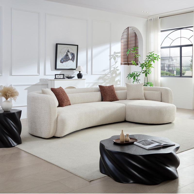 Curved Sectional Sofa, L - Shape Modular Chaise