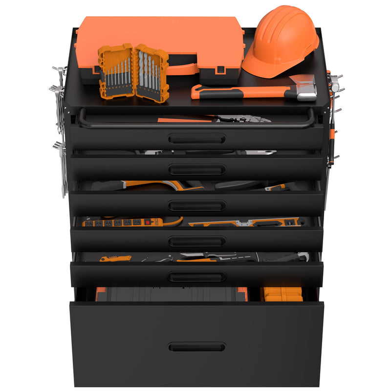 Rolling Tool Cabinet Heavy Duty Garage Storage With Lockable Doors & Drawers
