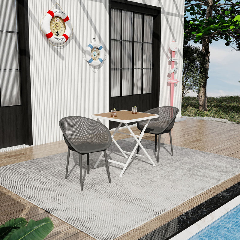 2 Pack Lounge Chair Set & Folding Square Table