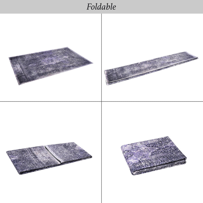 Maval - 2'6'' X 10' Washable Runner Rug - Anthracite