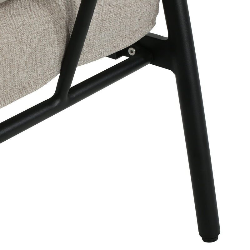 Leora - Modern Minimalist Round Tube Sofa Chair With Cushions - Beige / Black