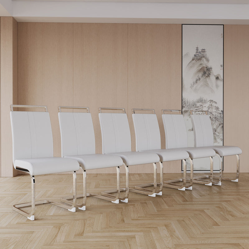 Modern Dining Chairs With Padded Seat, High Back