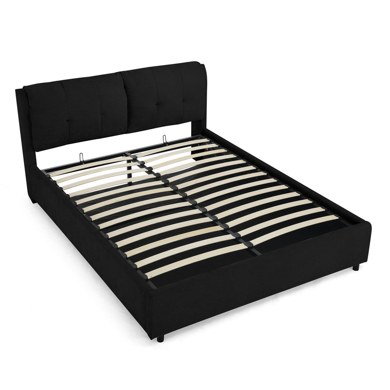 Storage Upholstered Hydraulic Platform Bed With Integrated Headboard