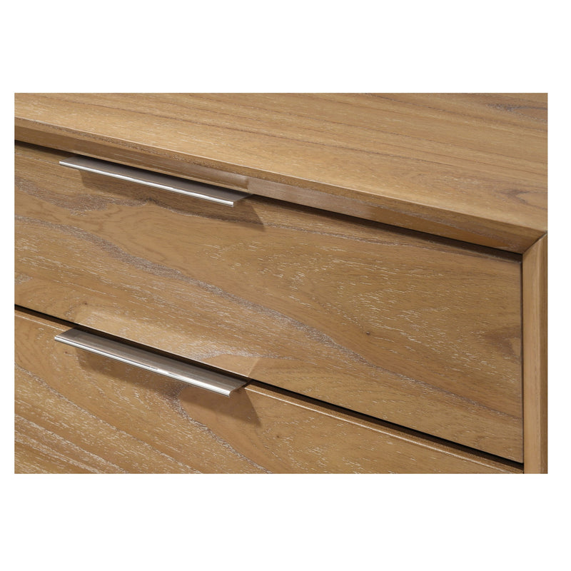 1 Piece 5 Drawer Tall Chest Bedroom Furniture - Natural Wood