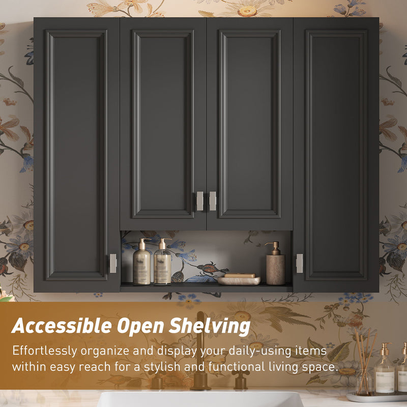 Wall Mounted Bathroom Cabinet With 5 Adjustable Shelves