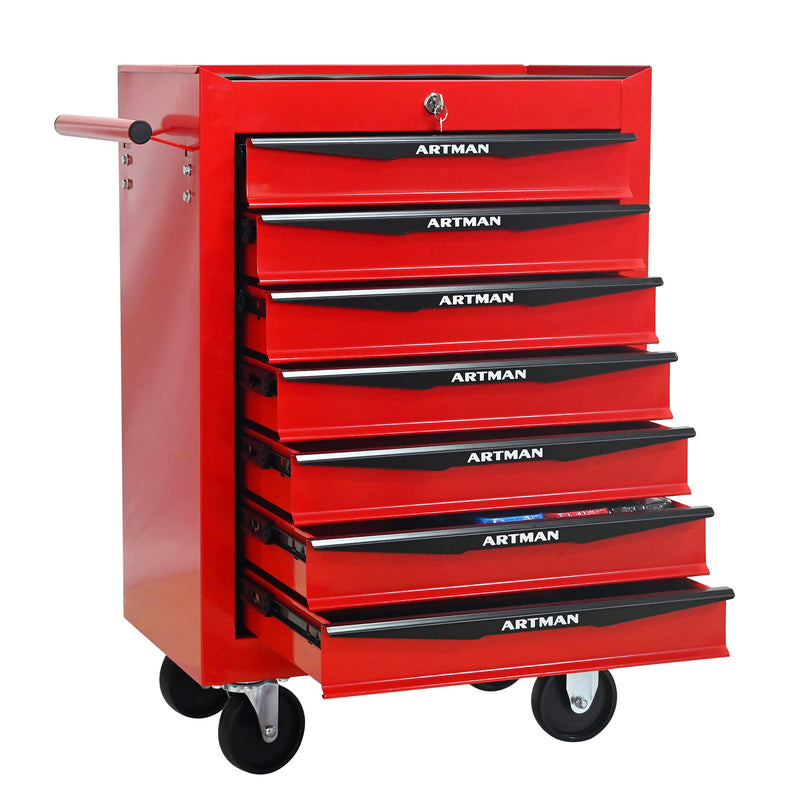 Rolling Metal Tool Chest With Drawers, Steel Storage Cabinet With Ball Bearing Slides