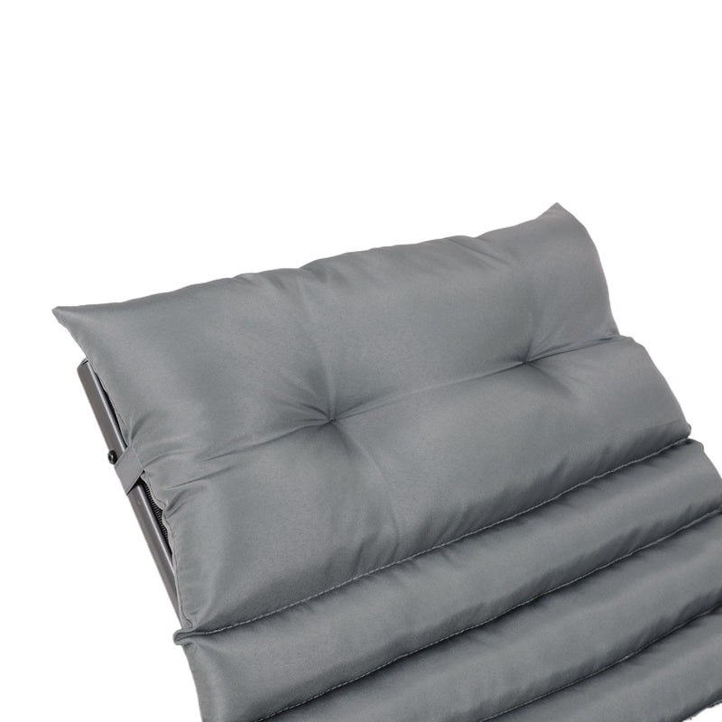 2 Piece Outdoor Chaise Lounge Chair Cushion Set, Polyester Replacement Seat Pads - Gray