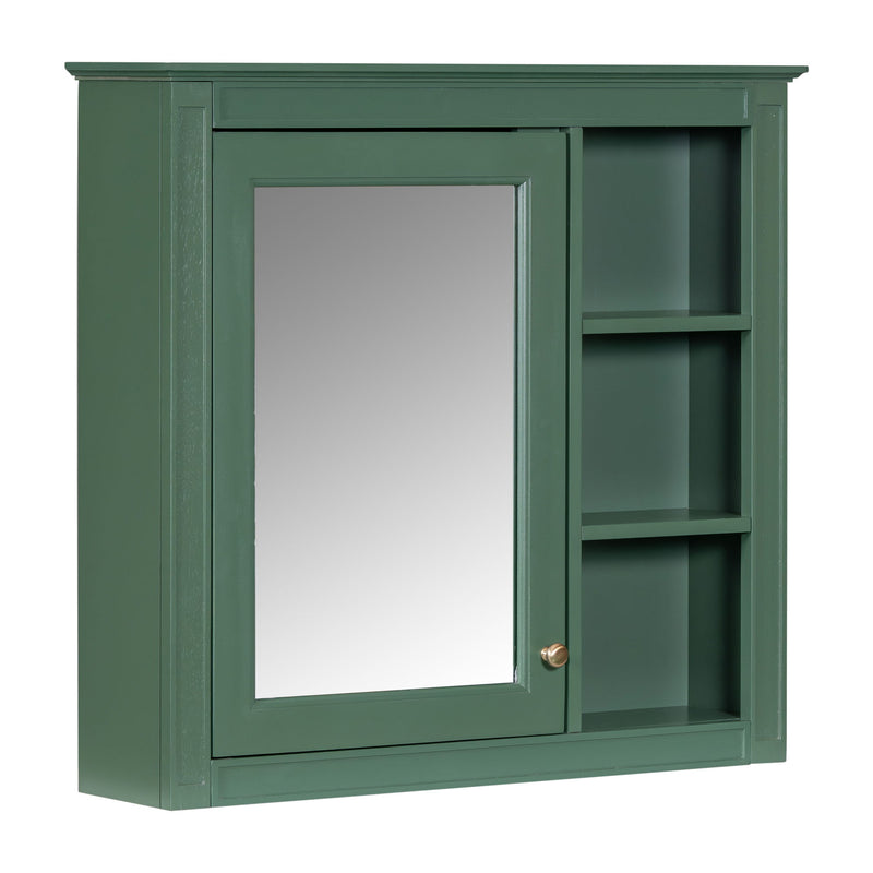 Bathroom Vanity With Top Sink, 2 Doors And 3 Drawers, Freestanding Set With Mirror Cabinet