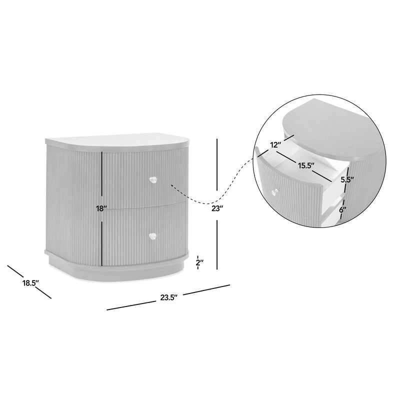 Valentine - 2 Drawer Storage Side Table