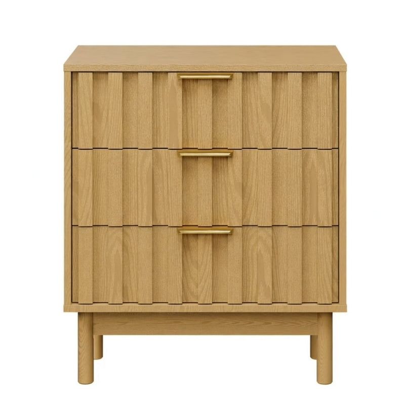 Fluted 3 Drawer Dresser
