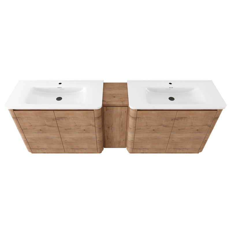 Soft Close Door Freestanding Bathroom Vanity With Sink, 1 Small Storage Cabinet