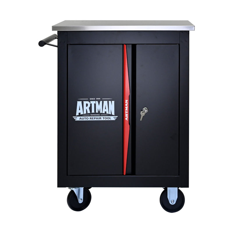 Double Door Clapboardl Multi Function Tool Cart - Black / Red