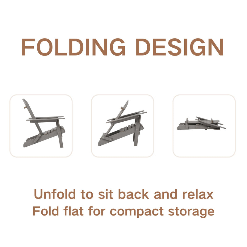 Oversize Outdoor Folding Adirondack Chair, Patio Chair For Garden