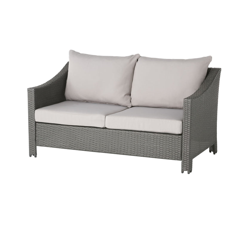 Contemporary Antibes Loveseat & Table Set Outdoor - Gray