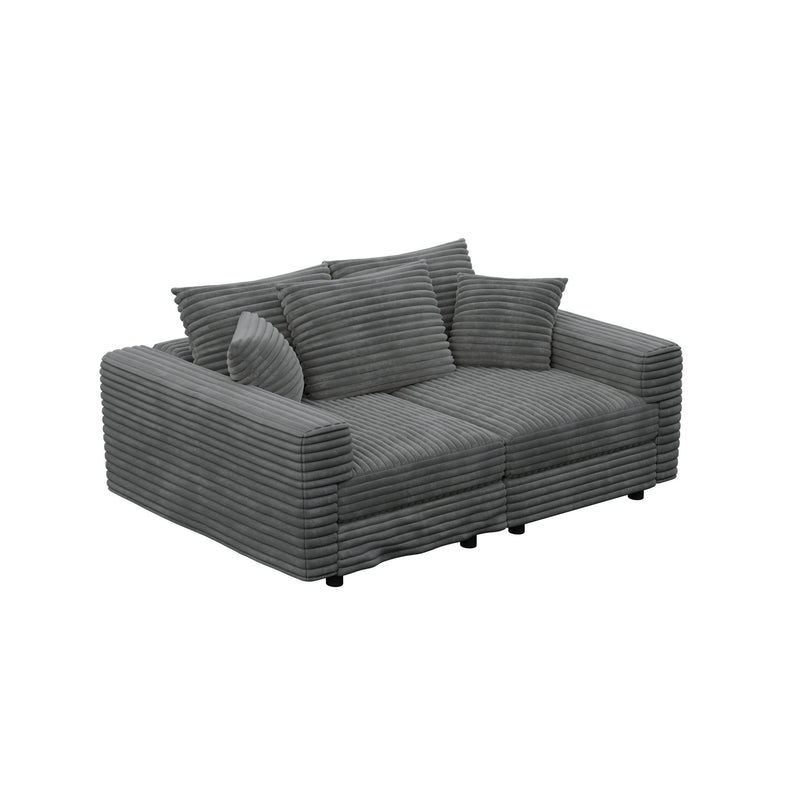 4 Seat Sofa, Modern Comfy Upholstered Sofa Cloud Couch, Deep Seat Couches With Soft Pillows