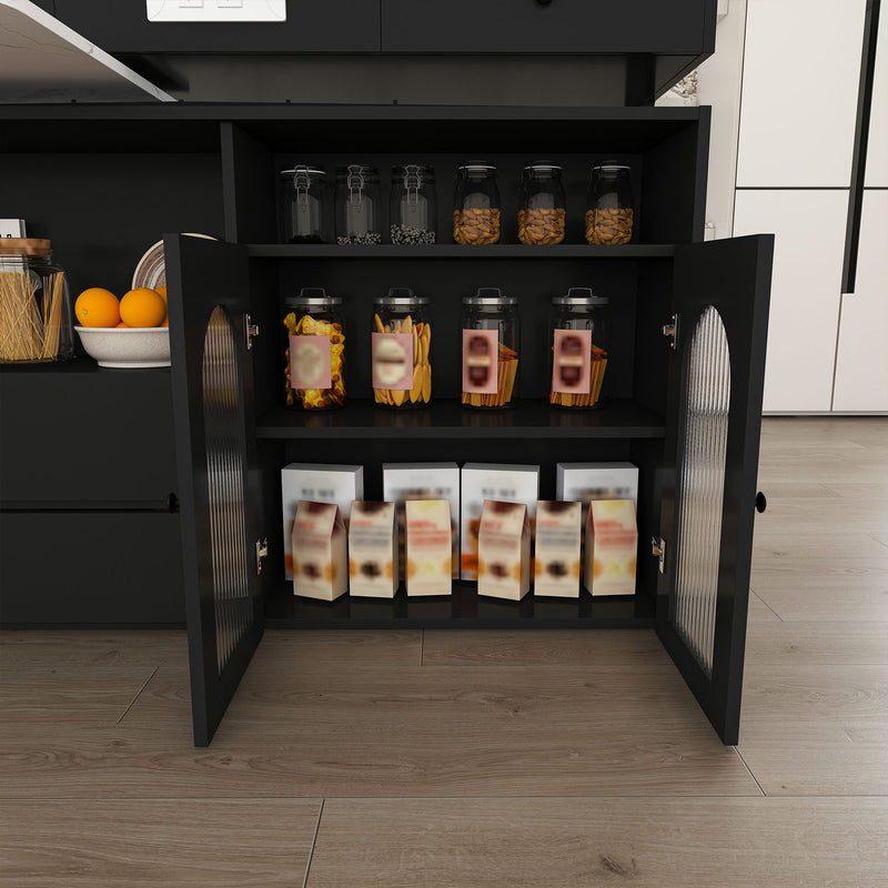 Kitchen Island With Extendable & Rotating Table