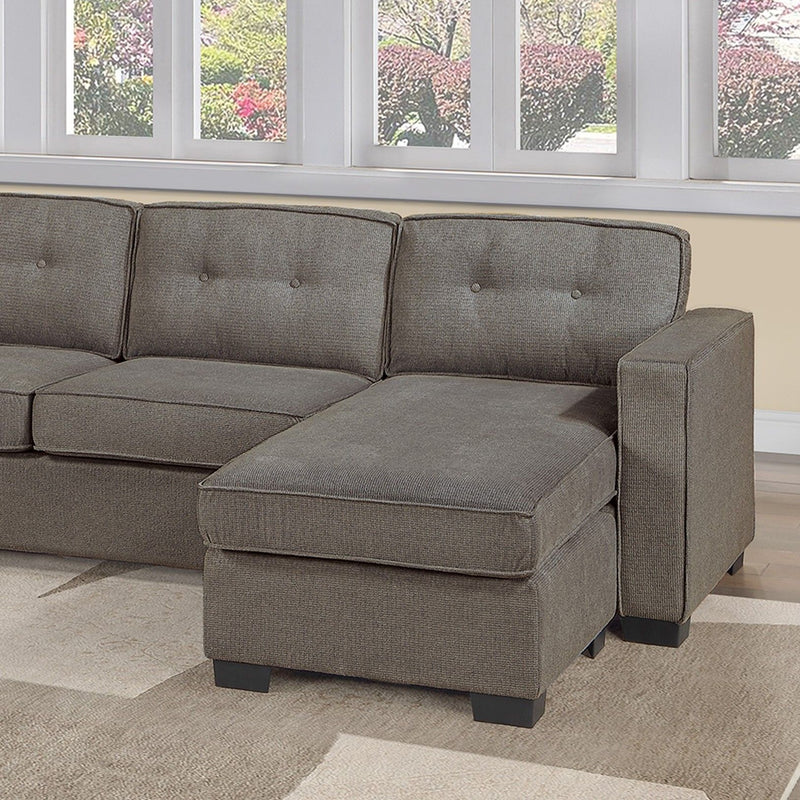 Reversible Chaise U - Sectional Couch, Living Room 3 Piece Set