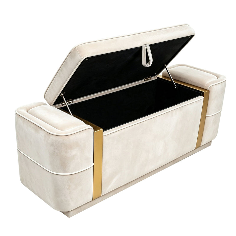 Storage Bench Upholstered Ottoman Bed End Bench With Lift Top Storage