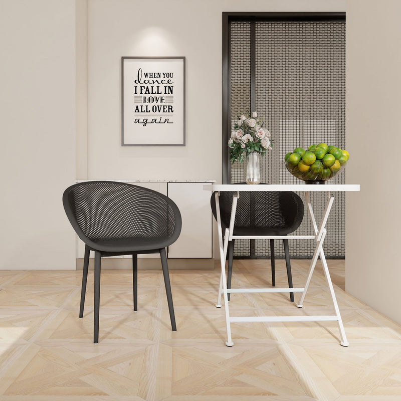 2 Piece Durable Single Chair With Hollow Out Design